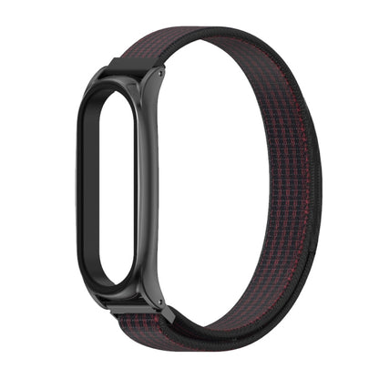 For Xiaomi Mi Band 6 / 5 / 4 / 3 Mijobs Nylon Loop Plus Watch Band Watch Band(Black Red) - Watch Bands by MIJOBS | Online Shopping UK | buy2fix