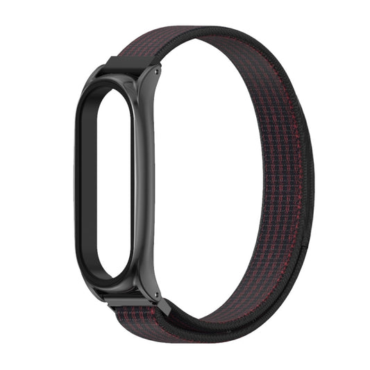 For Xiaomi Mi Band 6 / 5 / 4 / 3 Mijobs Nylon Loop Plus Watch Band Watch Band(Black Red) - Watch Bands by MIJOBS | Online Shopping UK | buy2fix