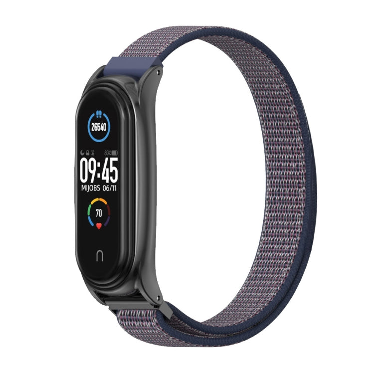 For Xiaomi Mi Band 6 / 5 / 4 / 3 Mijobs Nylon Loop Plus Watch Band Watch Band(Midnight Blue Black) - Watch Bands by MIJOBS | Online Shopping UK | buy2fix