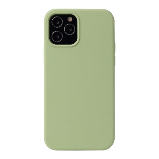 For iPhone 13 mini Solid Color Liquid Silicone Shockproof Protective Case (Matcha Green)