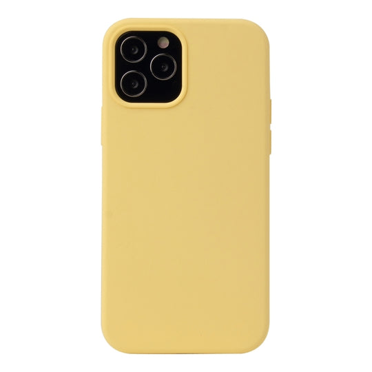For iPhone 13 Pro Solid Color Liquid Silicone Shockproof Protective Case (Yellow)