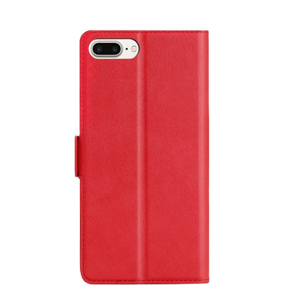 Ultra-thin Voltage Side Buckle PU + TPU Horizontal Flip Leather Case with Holder & Card Slot For iPhone 8 Plus & 7 Plus(Red) by buy2fix
