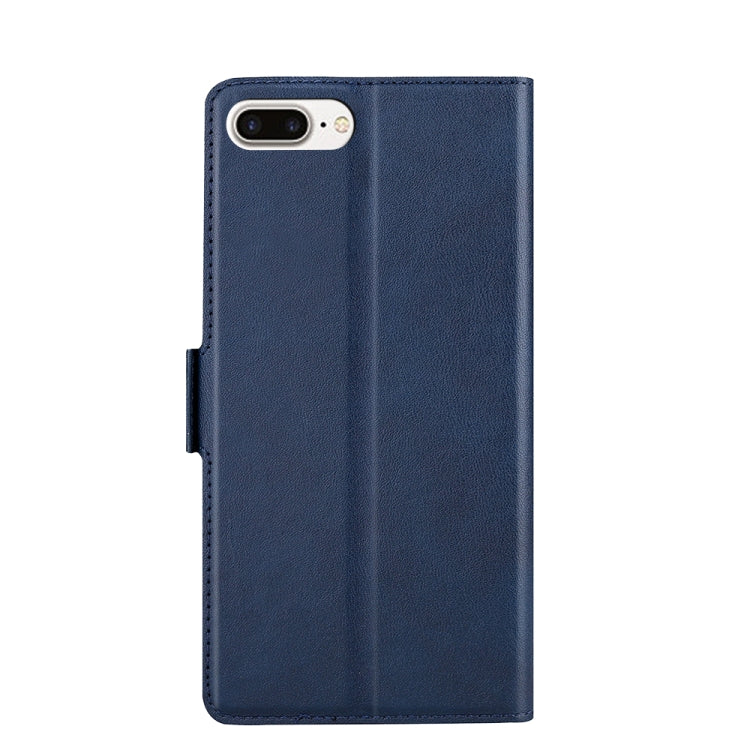 Ultra-thin Voltage Side Buckle PU + TPU Horizontal Flip Leather Case with Holder & Card Slot For iPhone 8 Plus & 7 Plus(Blue) by buy2fix