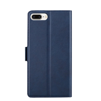 Ultra-thin Voltage Side Buckle PU + TPU Horizontal Flip Leather Case with Holder & Card Slot For iPhone 8 Plus & 7 Plus(Blue) by buy2fix