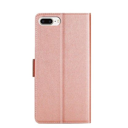 Ultra-thin Voltage Side Buckle PU + TPU Horizontal Flip Leather Case with Holder & Card Slot For iPhone 8 Plus & 7 Plus(Rose Gold) by buy2fix