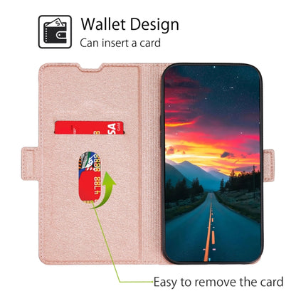For iPhone XR Ultra-thin Voltage Side Buckle PU + TPU Horizontal Flip Leather Case with Holder & Card Slot(Rose Gold) by buy2fix
