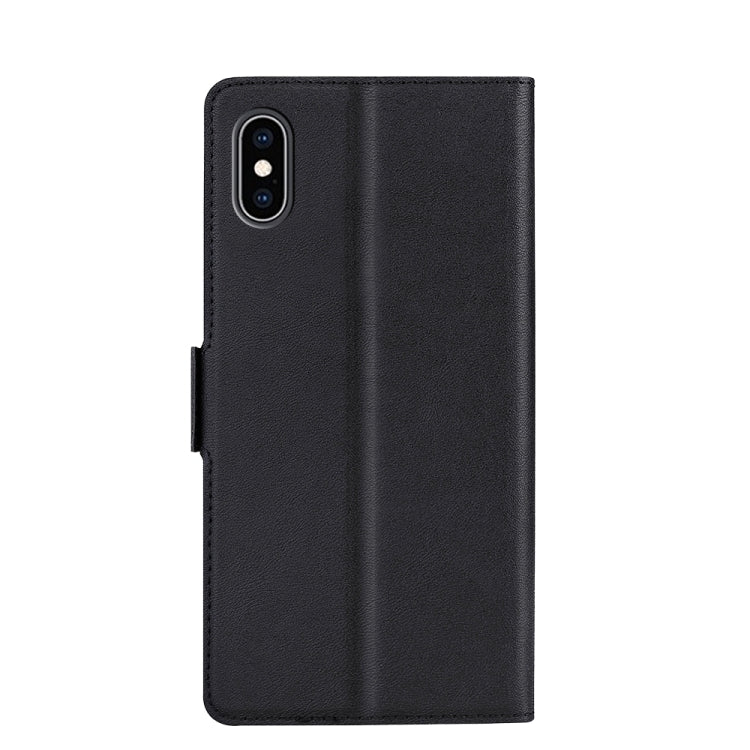 For iPhone XS Max Ultra-thin Voltage Side Buckle PU + TPU Horizontal Flip Leather Case with Holder & Card Slot(Black) by buy2fix