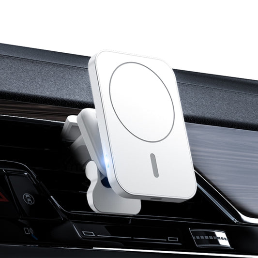adj-987 15W Magsafe Magnetic Car Air Outlet Wireless Charger with LED Indicator(White) - Wireless Charger Holders by buy2fix | Online Shopping UK | buy2fix