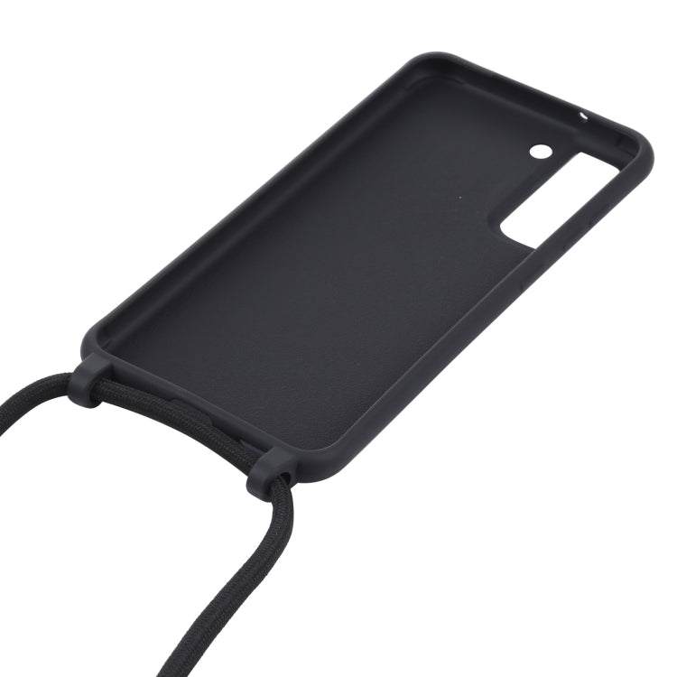 For Samsung Galaxy S21 FE Candy Colors TPU Protective Case with Lanyard(Black) by buy2fix