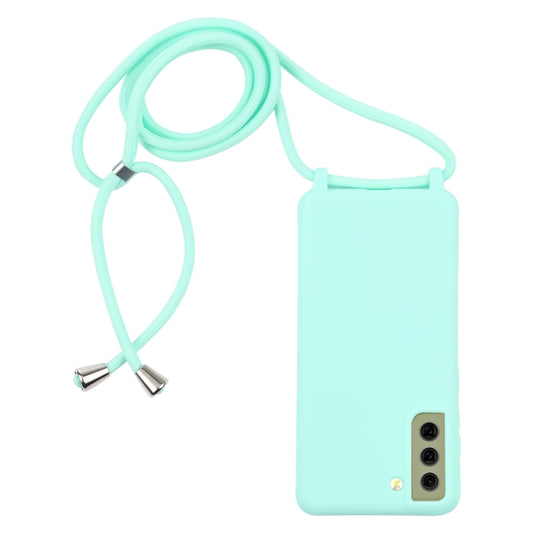 For Samsung Galaxy S21 FE Candy Colors TPU Protective Case with Lanyard(Mint Green) by buy2fix