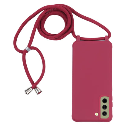 For Samsung Galaxy S21 FE Candy Colors TPU Protective Case with Lanyard(Red) by buy2fix