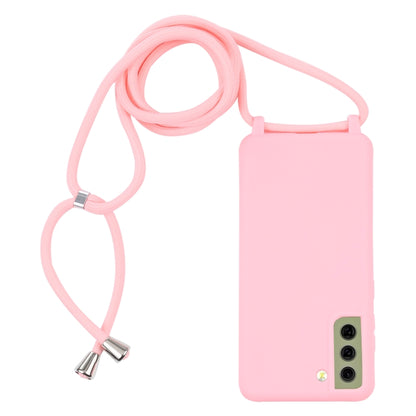 For Samsung Galaxy S21 FE Candy Colors TPU Protective Case with Lanyard(Pink) by buy2fix