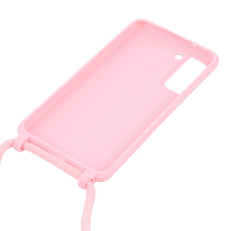 For Samsung Galaxy S21 FE Candy Colors TPU Protective Case with Lanyard(Pink) by buy2fix