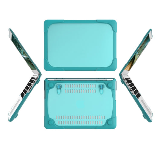 TPU + PC Two-color Anti-fall Laptop Protective Case For MacBook Pro Retina 15.4 inch A1398(Sky Blue) by buy2fix