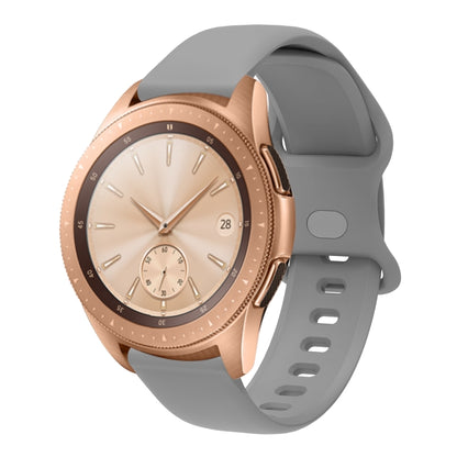 20mm For Garmin Venu / Samsung Galaxy Watch Active 2 Universal Inner Back Buckle Perforation Silicone Watch Band(Grey) by buy2fix