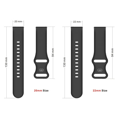 20mm For Garmin Venu / Samsung Galaxy Watch Active 2 Universal Inner Back Buckle Perforation Silicone Watch Band(Grey) by buy2fix