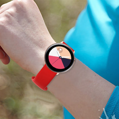 20mm For Garmin Venu / Samsung Galaxy Watch Active 2 Universal Inner Back Buckle Perforation Silicone Watch Band(Grey) by buy2fix