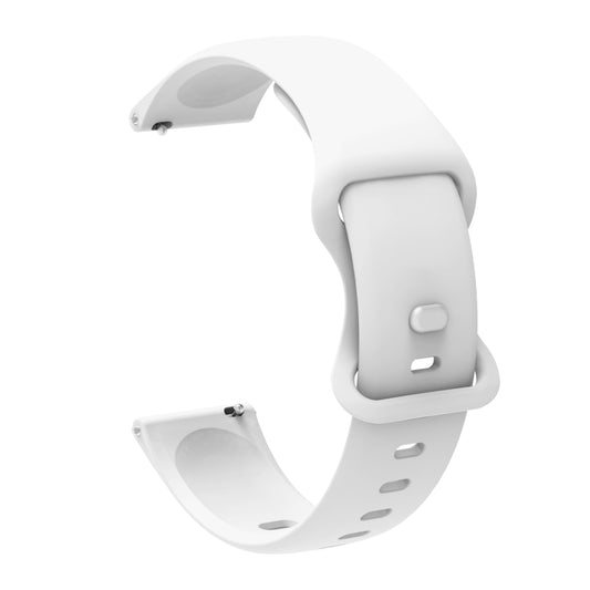20mm For Amazfit GTS4 / GTS4 mini / GTS3 Universal Inner Back Buckle Perforation Silicone Watch Band(White) - Watch Bands by MIJOBS | Online Shopping UK | buy2fix