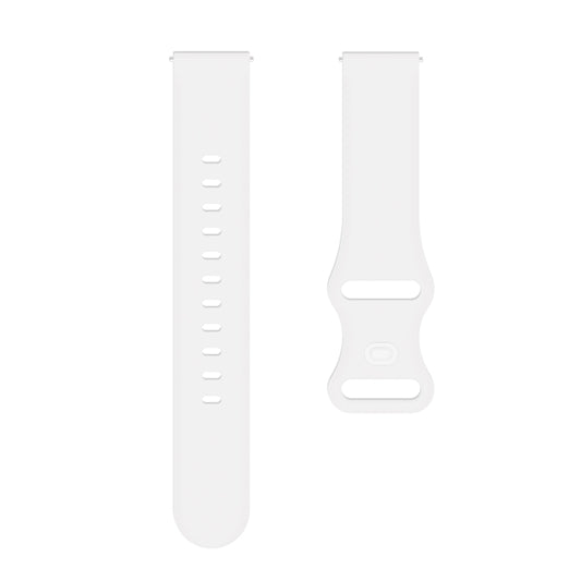 20mm For Amazfit GTS4 / GTS4 mini / GTS3 Universal Inner Back Buckle Perforation Silicone Watch Band(White) - Watch Bands by MIJOBS | Online Shopping UK | buy2fix