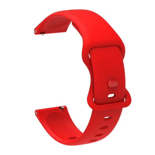 20mm For Amazfit GTS4 / GTS4 mini / GTS3 Universal Inner Back Buckle Perforation Silicone Watch Band(Red) - Watch Bands by MIJOBS | Online Shopping UK | buy2fix