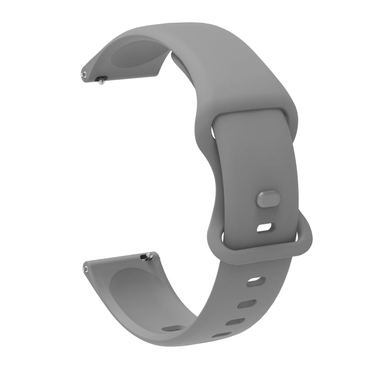 20mm For Amazfit GTS4 / GTS4 mini / GTS3 Universal Inner Back Buckle Perforation Silicone Watch Band(Grey) - Watch Bands by MIJOBS | Online Shopping UK | buy2fix