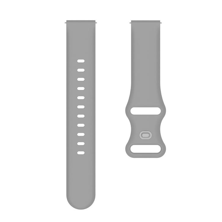 20mm For Amazfit GTS4 / GTS4 mini / GTS3 Universal Inner Back Buckle Perforation Silicone Watch Band(Grey) - Watch Bands by MIJOBS | Online Shopping UK | buy2fix