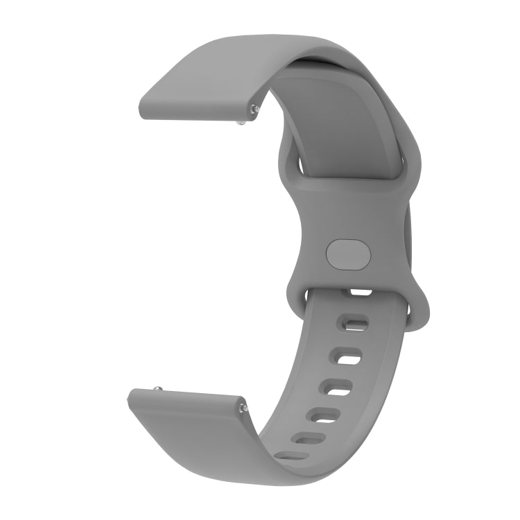 20mm For Amazfit GTS4 / GTS4 mini / GTS3 Universal Inner Back Buckle Perforation Silicone Watch Band(Grey) - Watch Bands by MIJOBS | Online Shopping UK | buy2fix