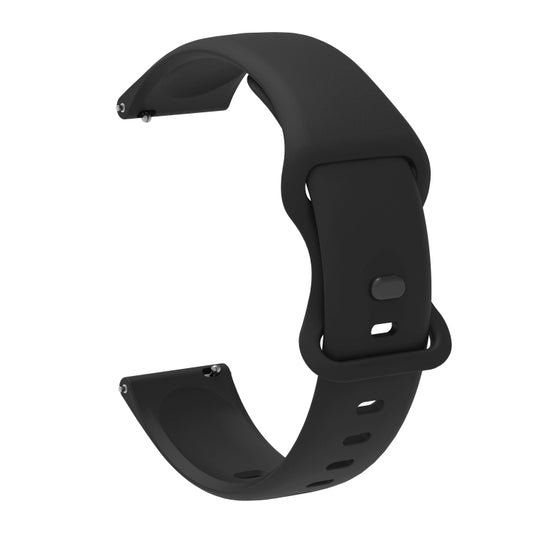 22mm For Xiaomi Haylou RT RS3 LS04 / LS05S Universal Inner Back Buckle Perforation Silicone Watch Band(Black) - Watch Bands by MIJOBS | Online Shopping UK | buy2fix