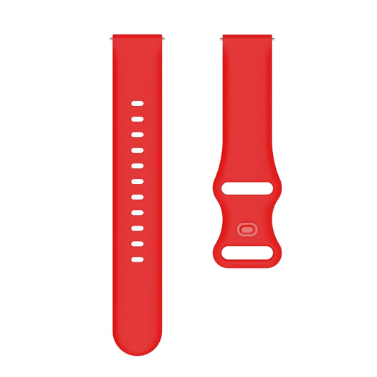 22mm For Xiaomi Haylou RT RS3 LS04 / LS05S Universal Inner Back Buckle Perforation Silicone Watch Band(Red) - Watch Bands by MIJOBS | Online Shopping UK | buy2fix