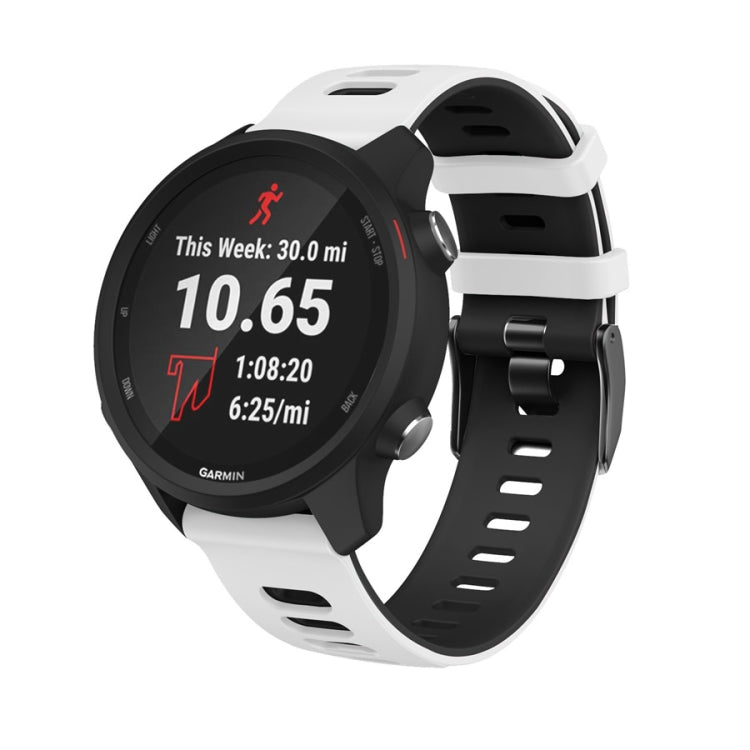 22mm For Xiaomi Haylou RT RS3 LS04 / LS05S Universal Two-color Silicone Watch Band(White Black) - Watch Bands by MIJOBS | Online Shopping UK | buy2fix