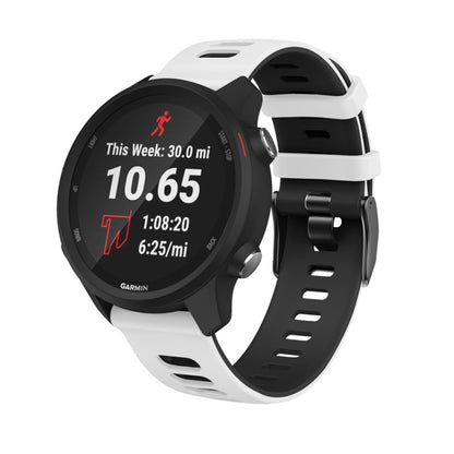 22mm For Xiaomi Haylou RT RS3 LS04 / LS05S Universal Two-color Silicone Watch Band(White Black) - Watch Bands by MIJOBS | Online Shopping UK | buy2fix