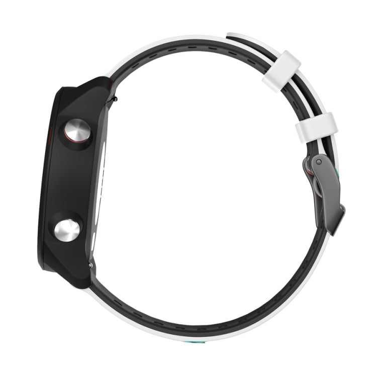 22mm For Xiaomi Haylou RT RS3 LS04 / LS05S Universal Two-color Silicone Watch Band(White Black) - Watch Bands by MIJOBS | Online Shopping UK | buy2fix