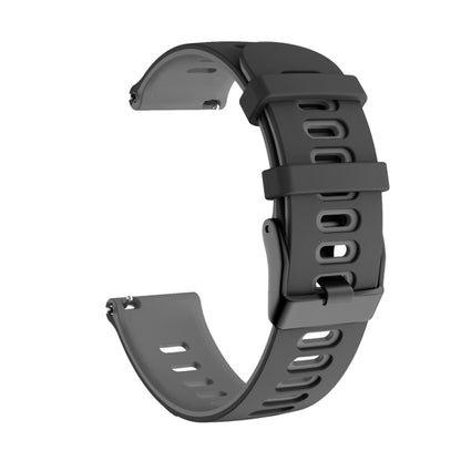 22mm For Xiaomi Haylou RT RS3 LS04 / LS05S Universal Two-color Silicone Watch Band(Black Grey) - Watch Bands by MIJOBS | Online Shopping UK | buy2fix