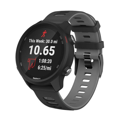 22mm For Xiaomi Haylou RT RS3 LS04 / LS05S Universal Two-color Silicone Watch Band(Black Grey) - Watch Bands by MIJOBS | Online Shopping UK | buy2fix