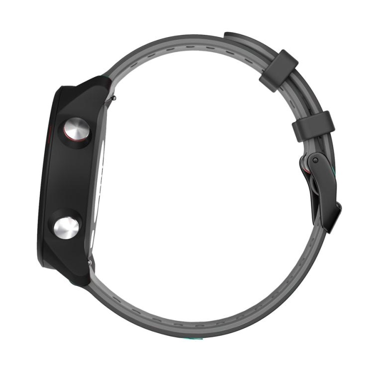 22mm For Xiaomi Haylou RT RS3 LS04 / LS05S Universal Two-color Silicone Watch Band(Black Grey) - Watch Bands by MIJOBS | Online Shopping UK | buy2fix