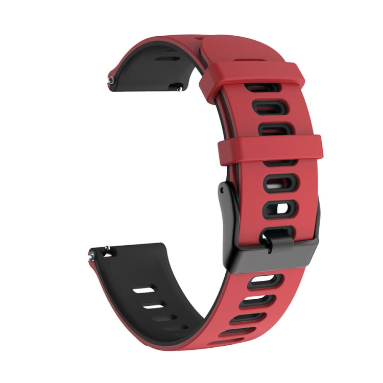 22mm For Xiaomi Haylou RT RS3 LS04 / LS05S Universal Two-color Silicone Watch Band(Red Black) - Watch Bands by MIJOBS | Online Shopping UK | buy2fix