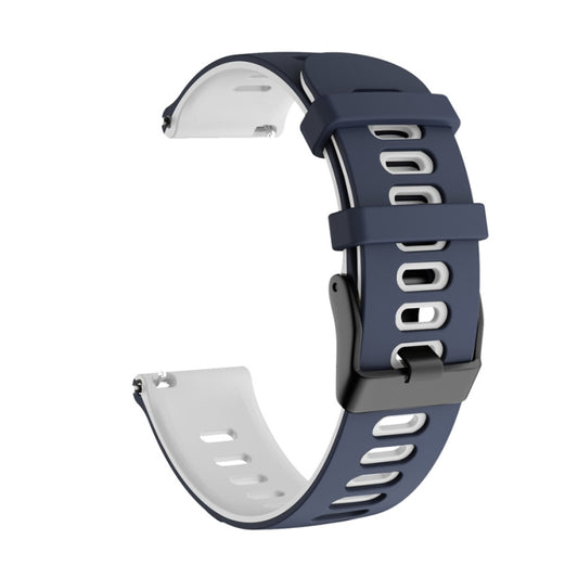 22mm For Xiaomi Haylou RT RS3 LS04 / LS05S Universal Two-color Silicone Watch Band(Blue White) - Watch Bands by MIJOBS | Online Shopping UK | buy2fix