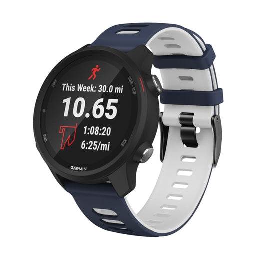 22mm For Xiaomi Haylou RT RS3 LS04 / LS05S Universal Two-color Silicone Watch Band(Blue White) - Watch Bands by MIJOBS | Online Shopping UK | buy2fix