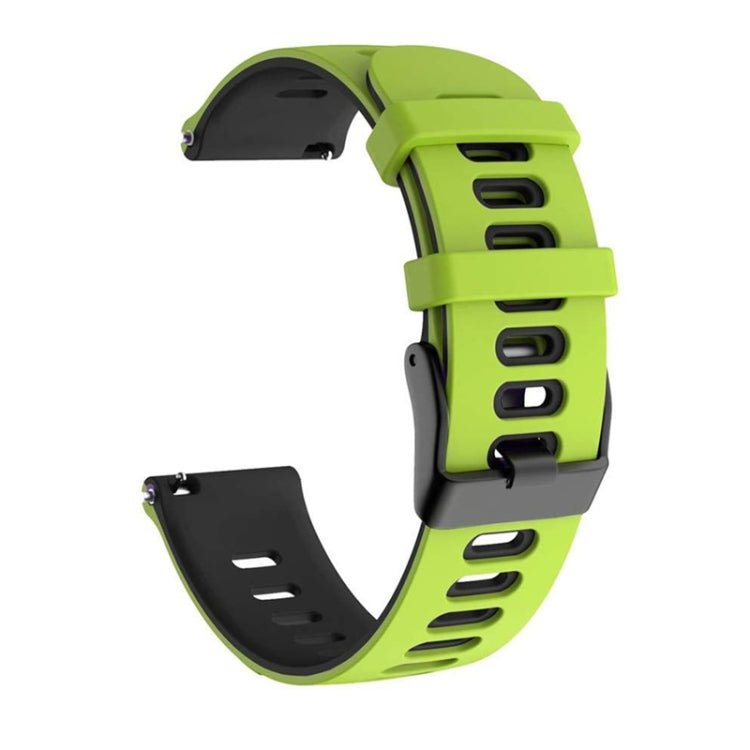 22mm For Xiaomi Haylou RT RS3 LS04 / LS05S Universal Two-color Silicone Watch Band(Green Black) - Watch Bands by MIJOBS | Online Shopping UK | buy2fix