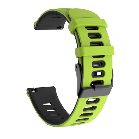 22mm For Xiaomi Haylou RT RS3 LS04 / LS05S Universal Two-color Silicone Watch Band(Green Black) - Watch Bands by MIJOBS | Online Shopping UK | buy2fix