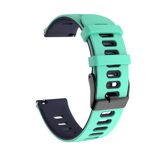 22mm For Xiaomi Haylou RT RS3 LS04 / LS05S Universal Two-color Silicone Watch Band(Green Blue) - Watch Bands by MIJOBS | Online Shopping UK | buy2fix