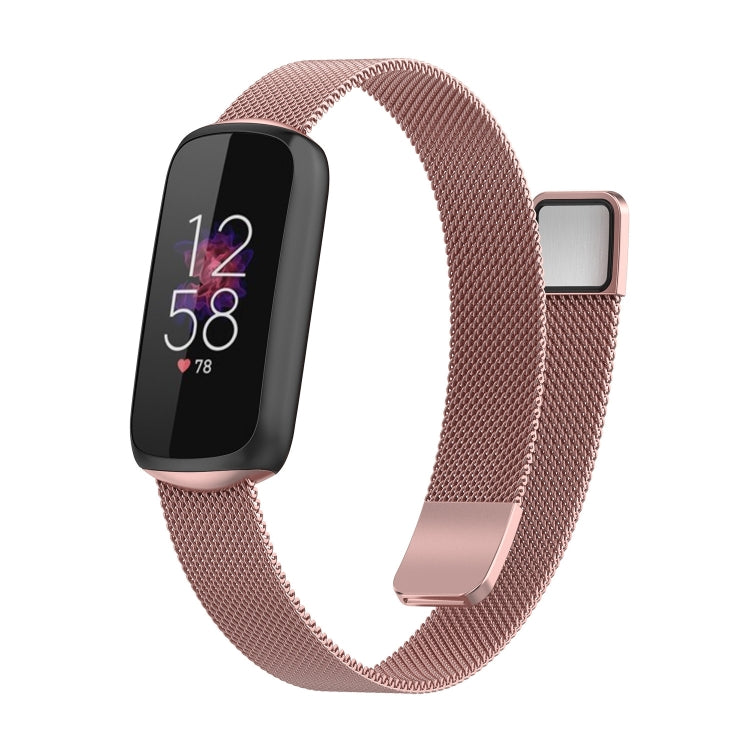 For Fitbit Luxe Special Edition Milanese Metal Magnetic Watch Band(Pink) by buy2fix