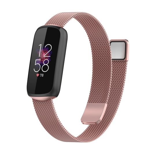 For Fitbit Luxe Special Edition Milanese Metal Magnetic Watch Band(Pink) - Watch Bands by buy2fix | Online Shopping UK | buy2fix