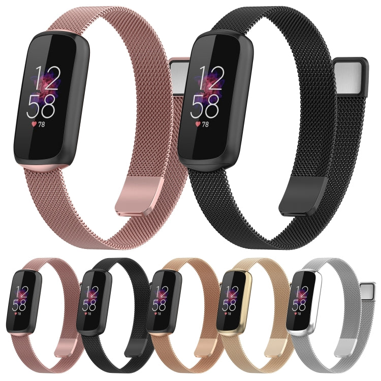For Fitbit Luxe Special Edition Milanese Metal Magnetic Watch Band(Pink) by buy2fix