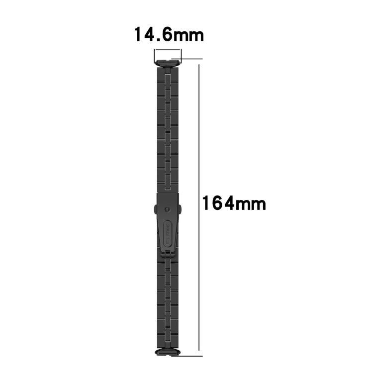 For Fitbit Luxe Special Edition Three-beads Stainless Steel Flat Buckle Watch Band(Silver) by buy2fix