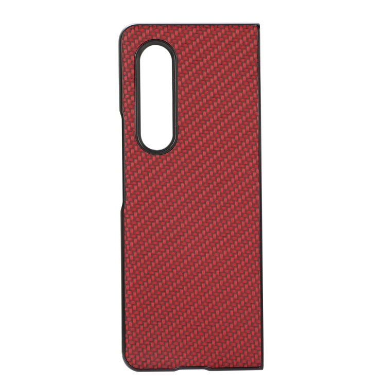 For Samsung Galaxy Z Fold3 5G Carbon Fiber Texture Shockproof Protective Case(Red) by buy2fix