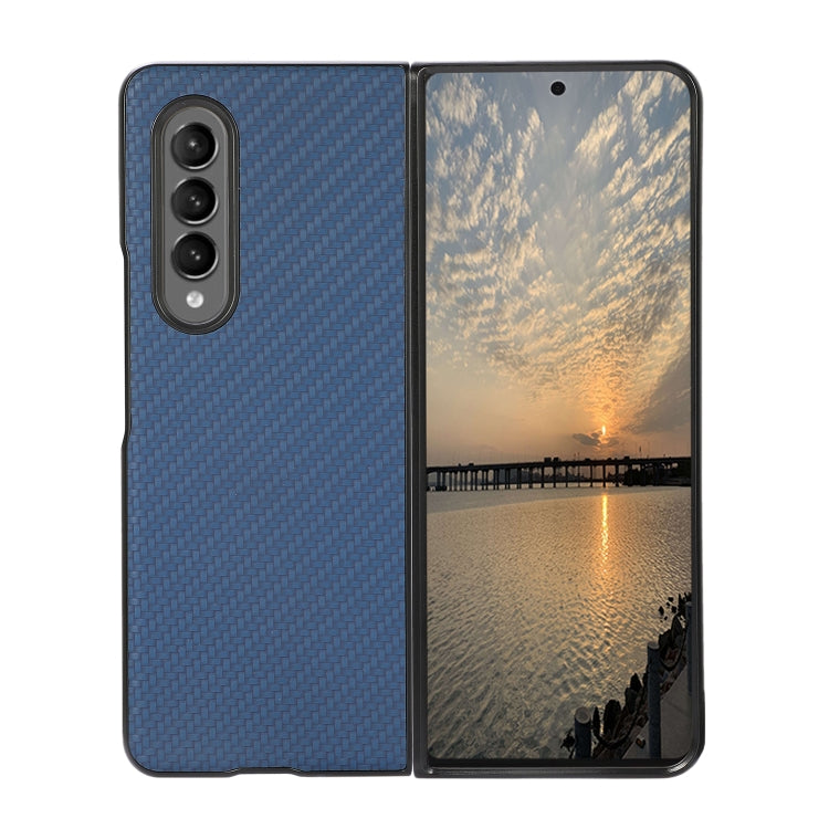 For Samsung Galaxy Z Fold3 5G Carbon Fiber Texture Shockproof Protective Case(Blue) by buy2fix