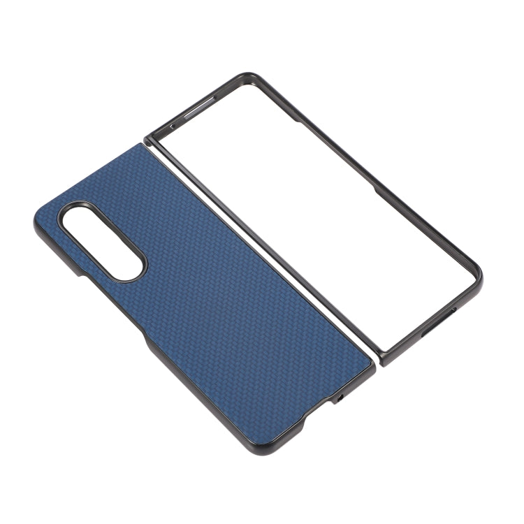 For Samsung Galaxy Z Fold3 5G Carbon Fiber Texture Shockproof Protective Case(Blue) by buy2fix