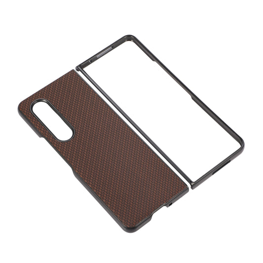 For Samsung Galaxy Z Fold3 5G Carbon Fiber Texture Shockproof Protective Case(Brown) by buy2fix