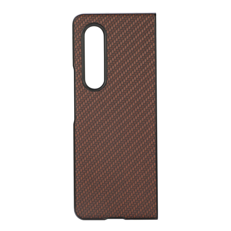 For Samsung Galaxy Z Fold3 5G Carbon Fiber Texture Shockproof Protective Case(Brown) by buy2fix